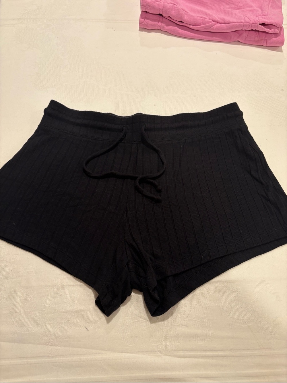 Lucky Brand Black Ribbed Drawstring Women's Shorts